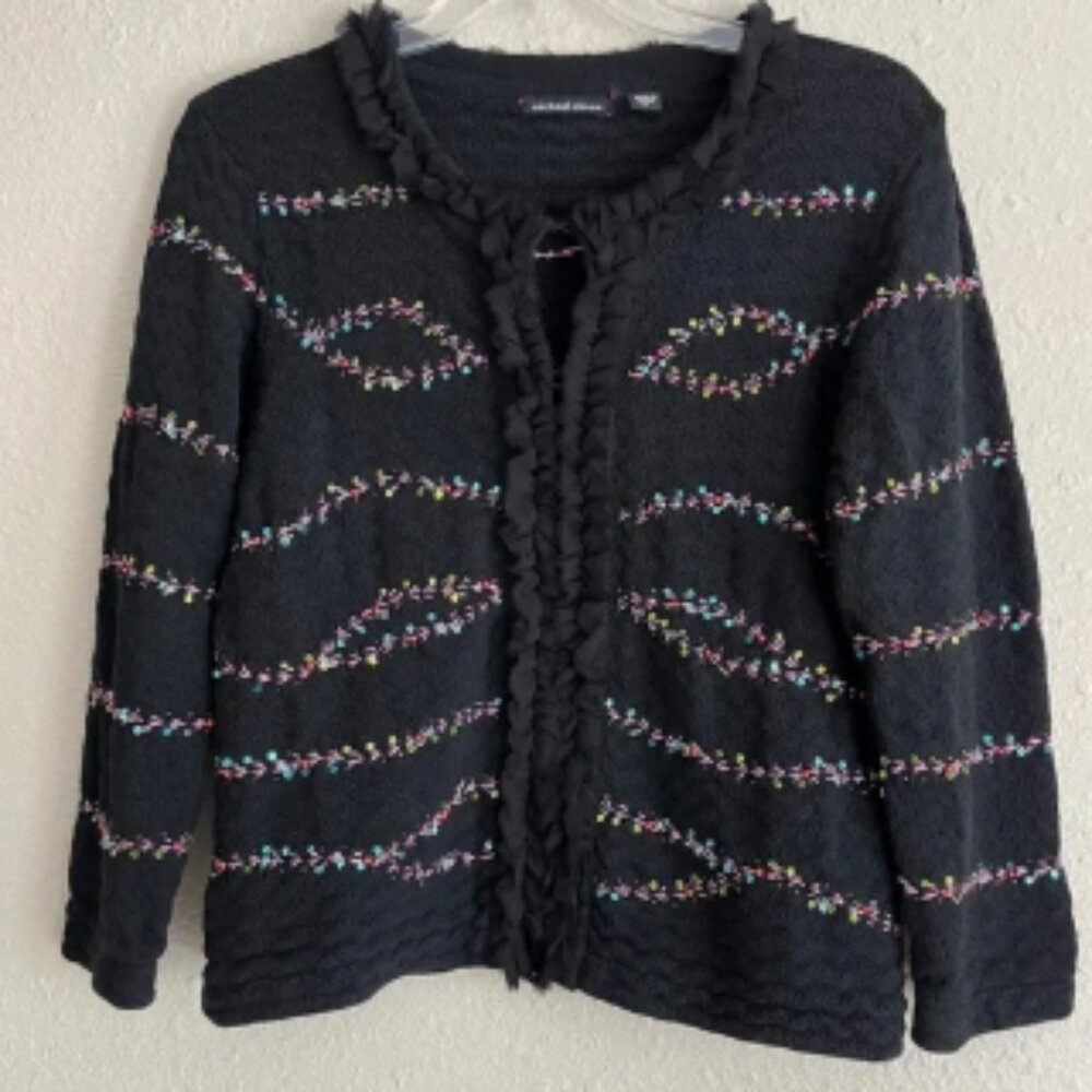 Michael Simon holiday sequin cardigan‎ sweater.